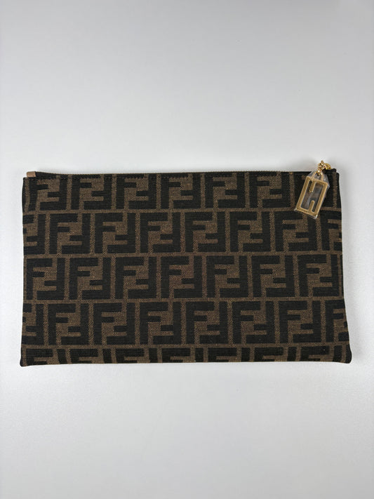 Pre-Owned FENDI Baguette Clutch, Brown, Medium