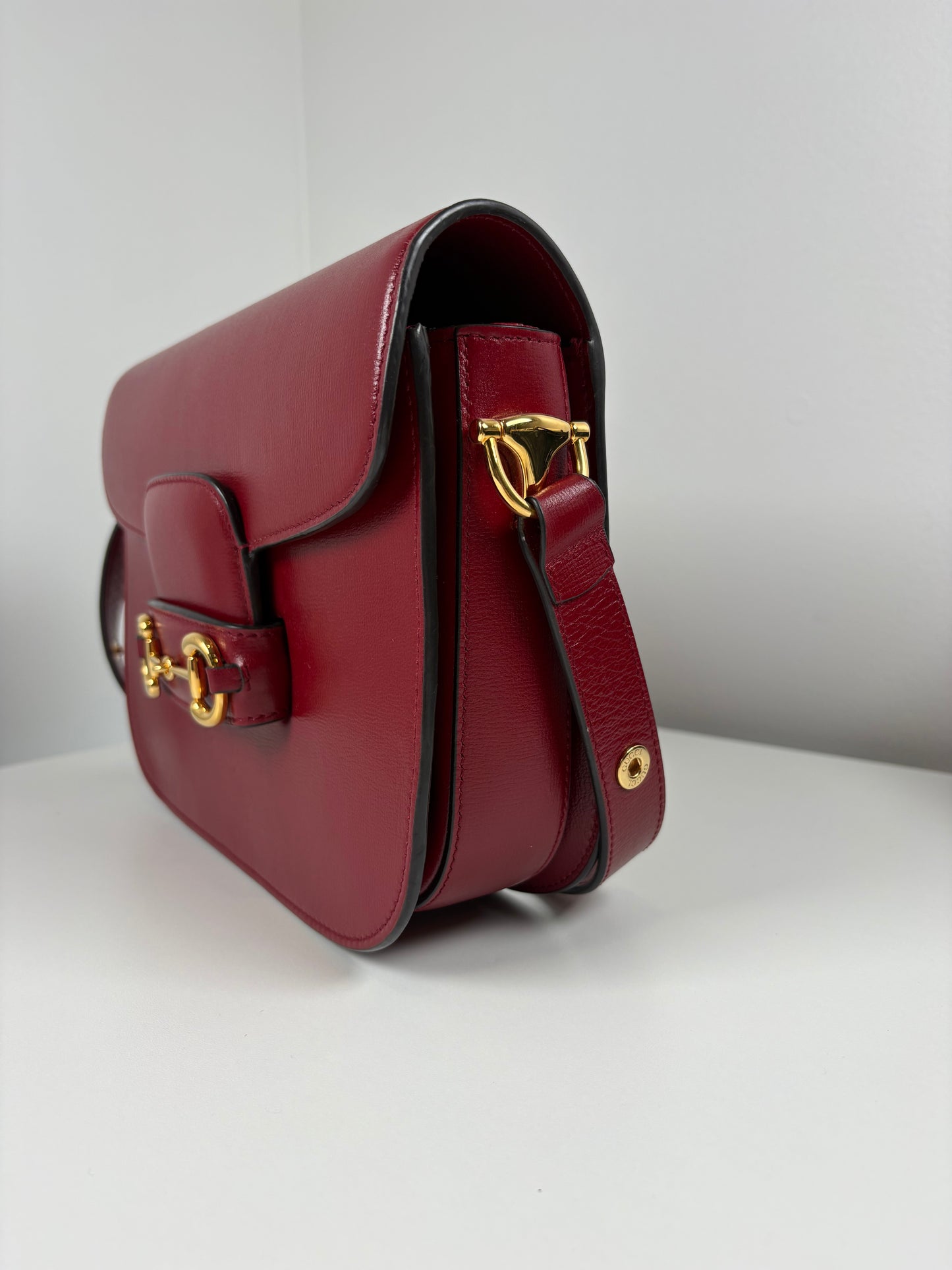 Pre-Owned GUCCI 1955 Horsebit Handbag, Red, Medium