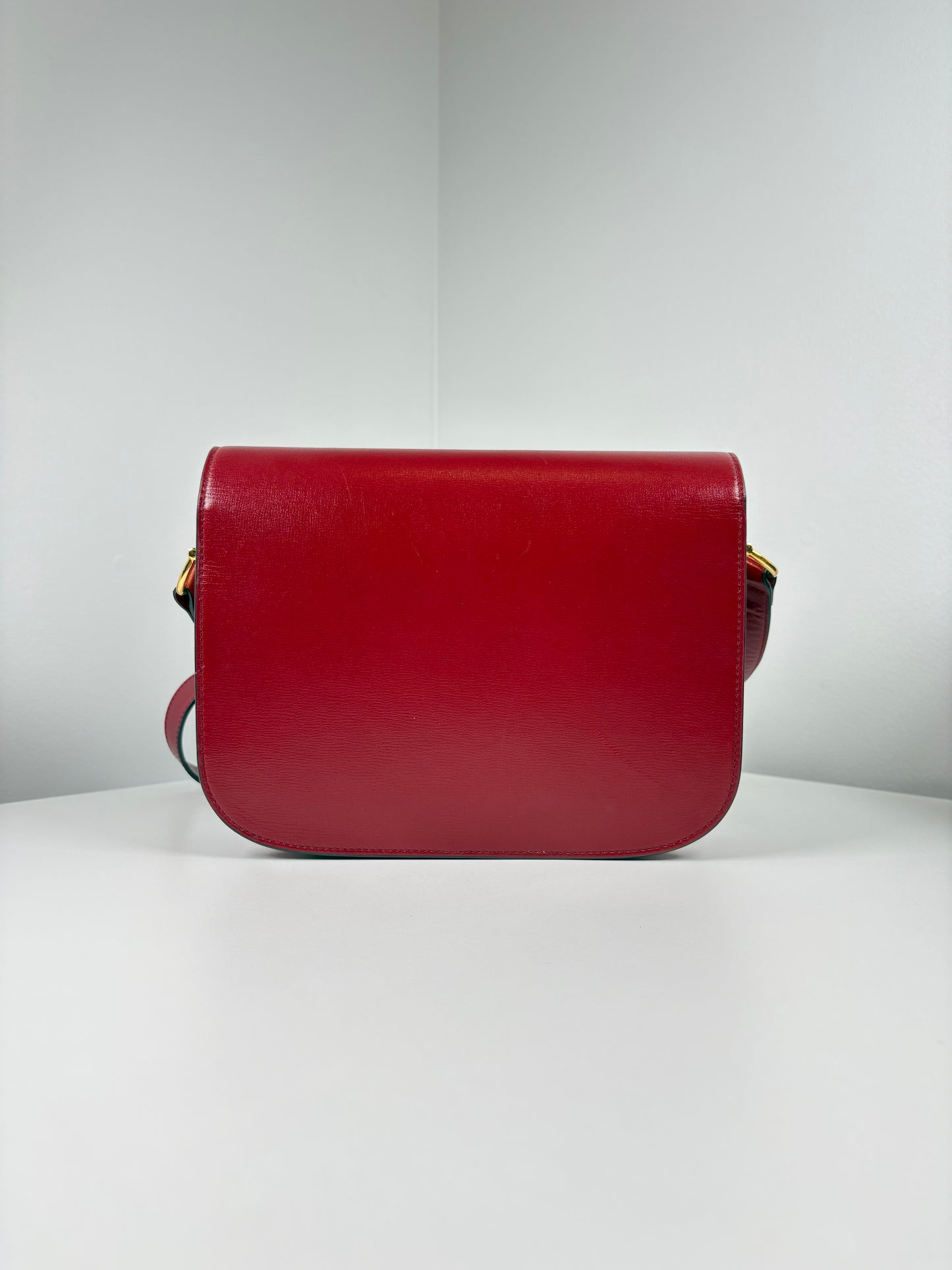 Pre-Owned GUCCI 1955 Horsebit Handbag, Red, Medium