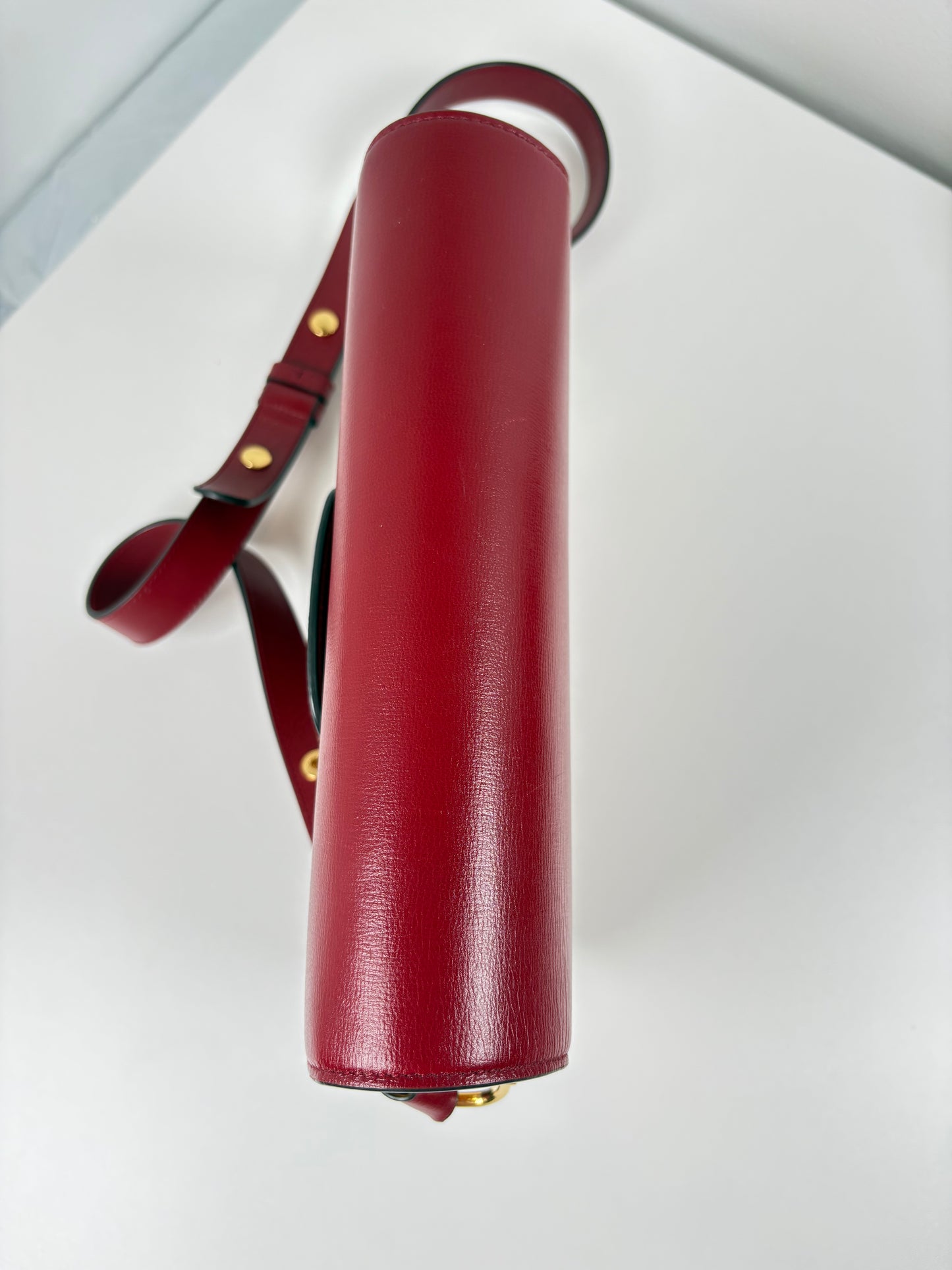 Pre-Owned GUCCI 1955 Horsebit Handbag, Red, Medium