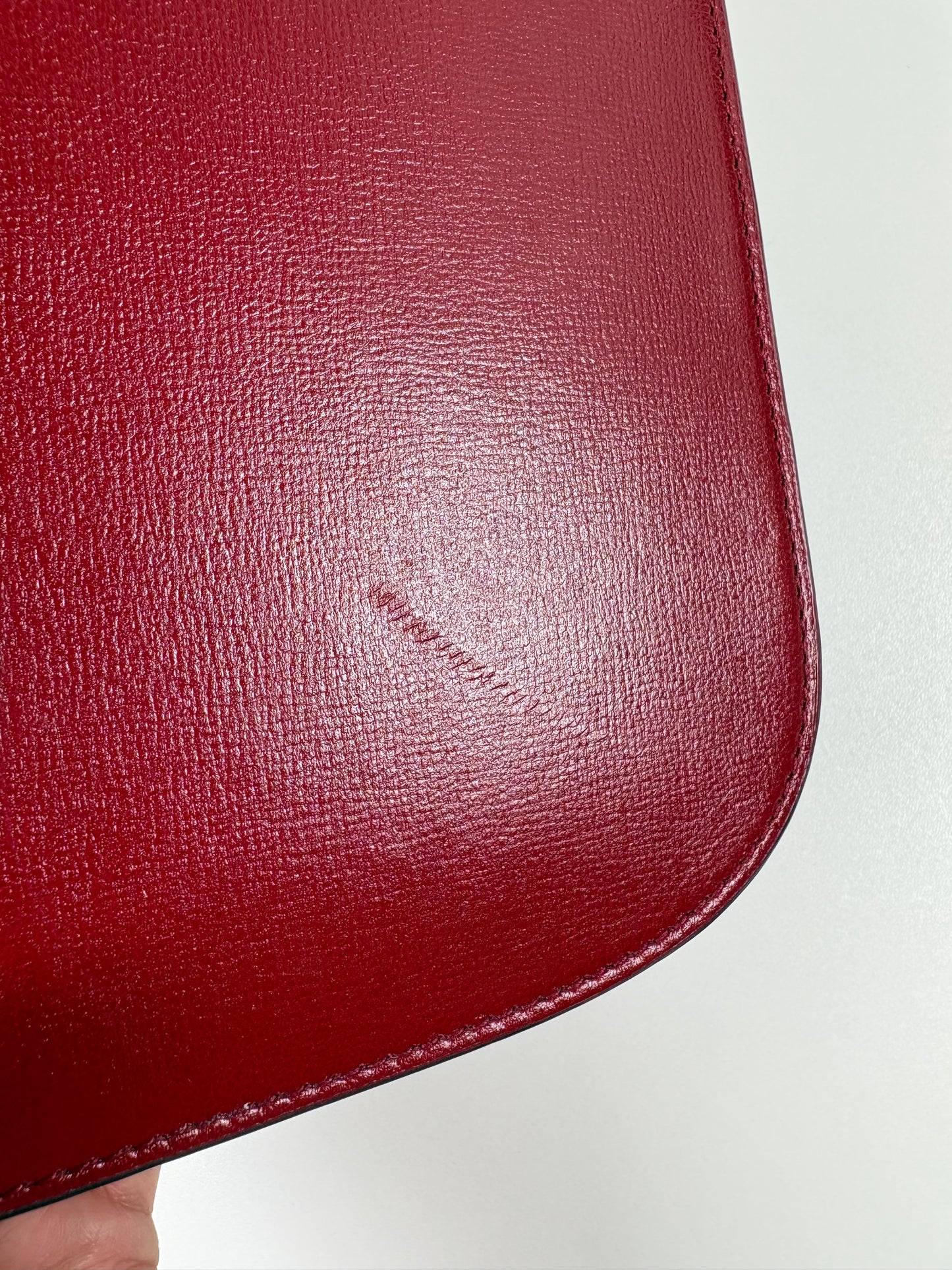 Pre-Owned GUCCI 1955 Horsebit Handbag, Red, Medium