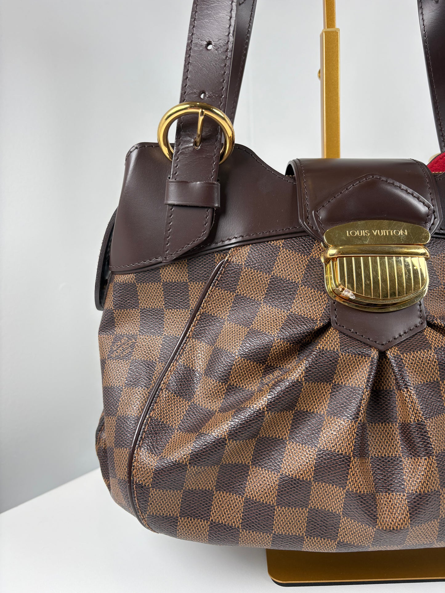 Pre-Owned LOUIS VUITTON Sistina Handbag, Damier Ebene, PM