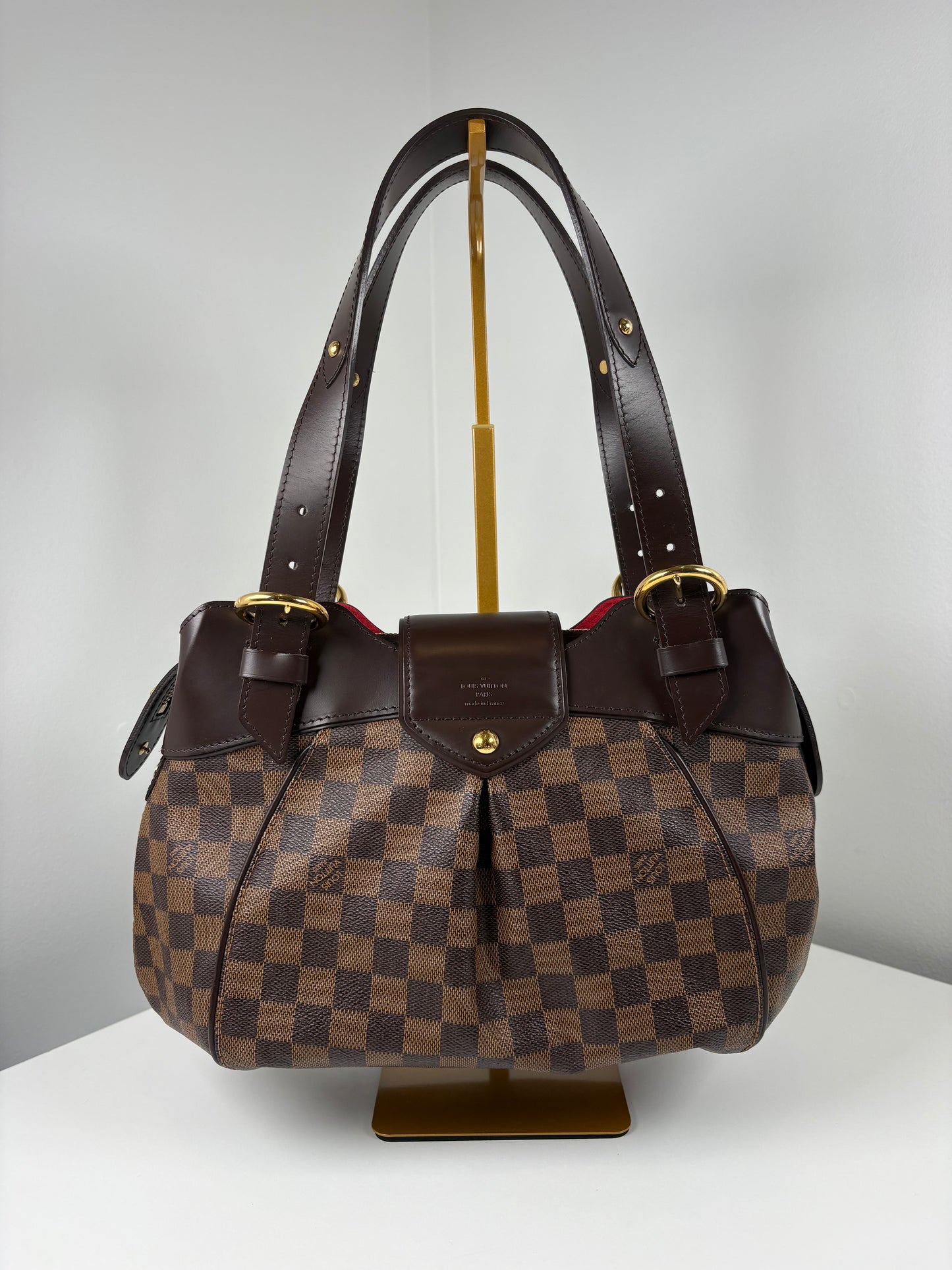 Pre-Owned LOUIS VUITTON Sistina Handbag, Damier Ebene, PM