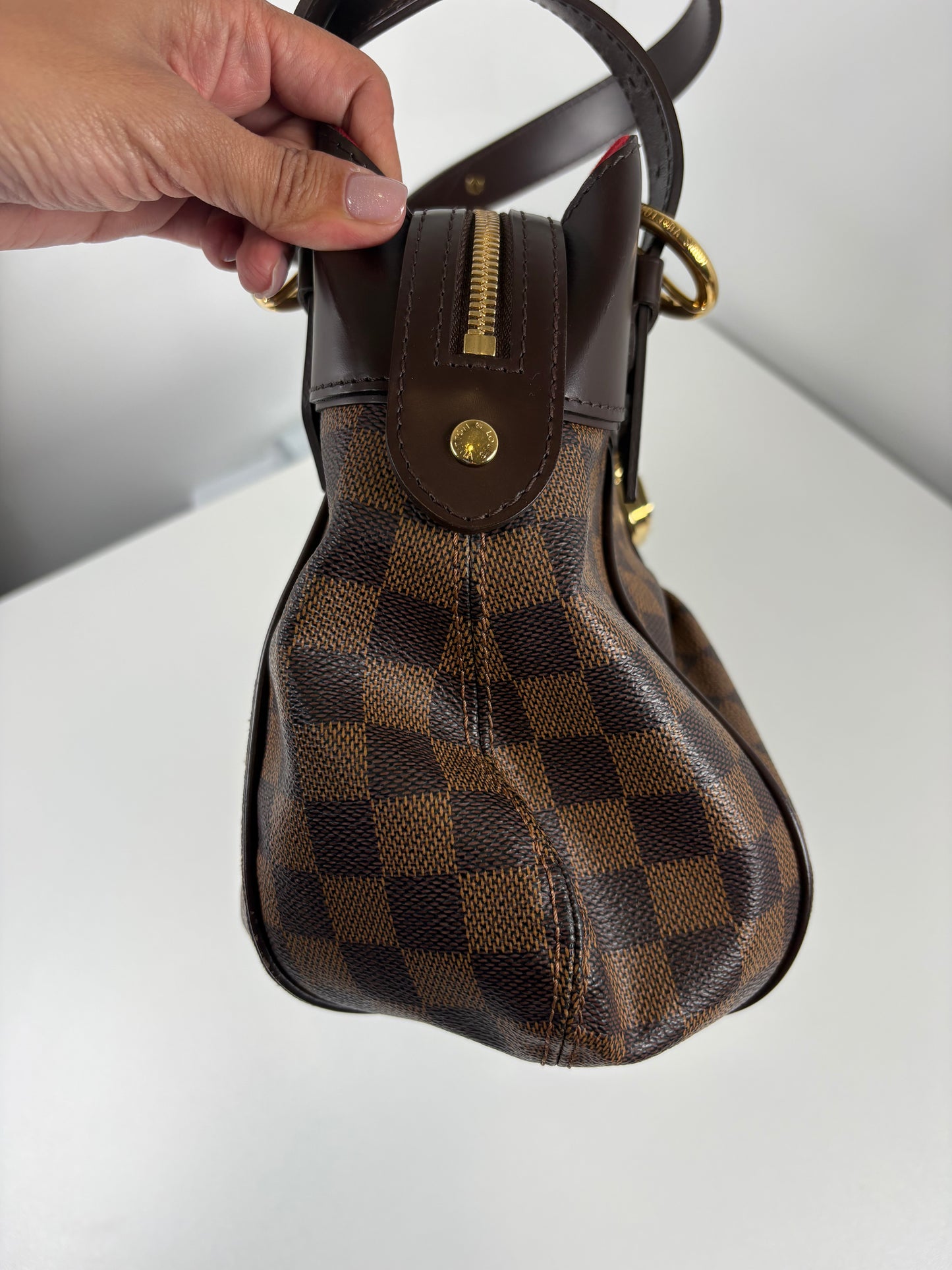 Pre-Owned LOUIS VUITTON Sistina Handbag, Damier Ebene, PM