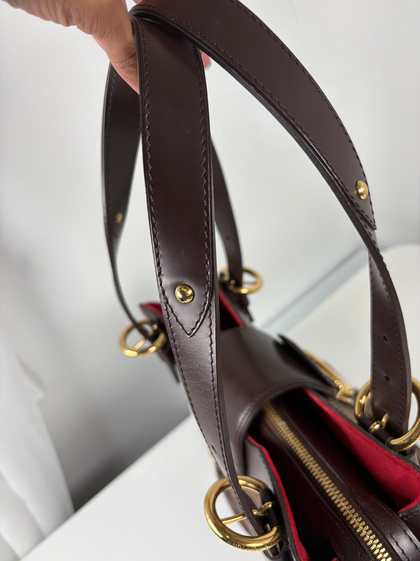 Pre-Owned LOUIS VUITTON Sistina Handbag, Damier Ebene, PM