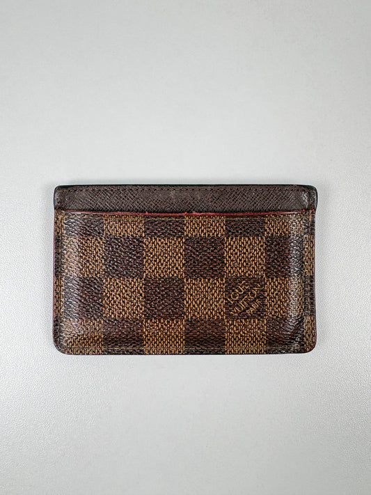 Pre-Owned LOUIS VUITTON Card Holder, Damier Ebene
