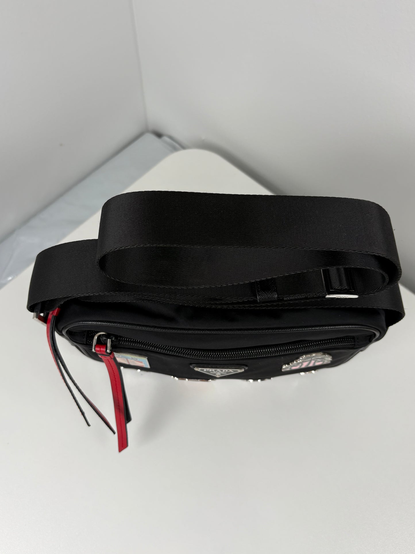 Pre-Owned PRADA Applique Camera Bag Handbag, Black