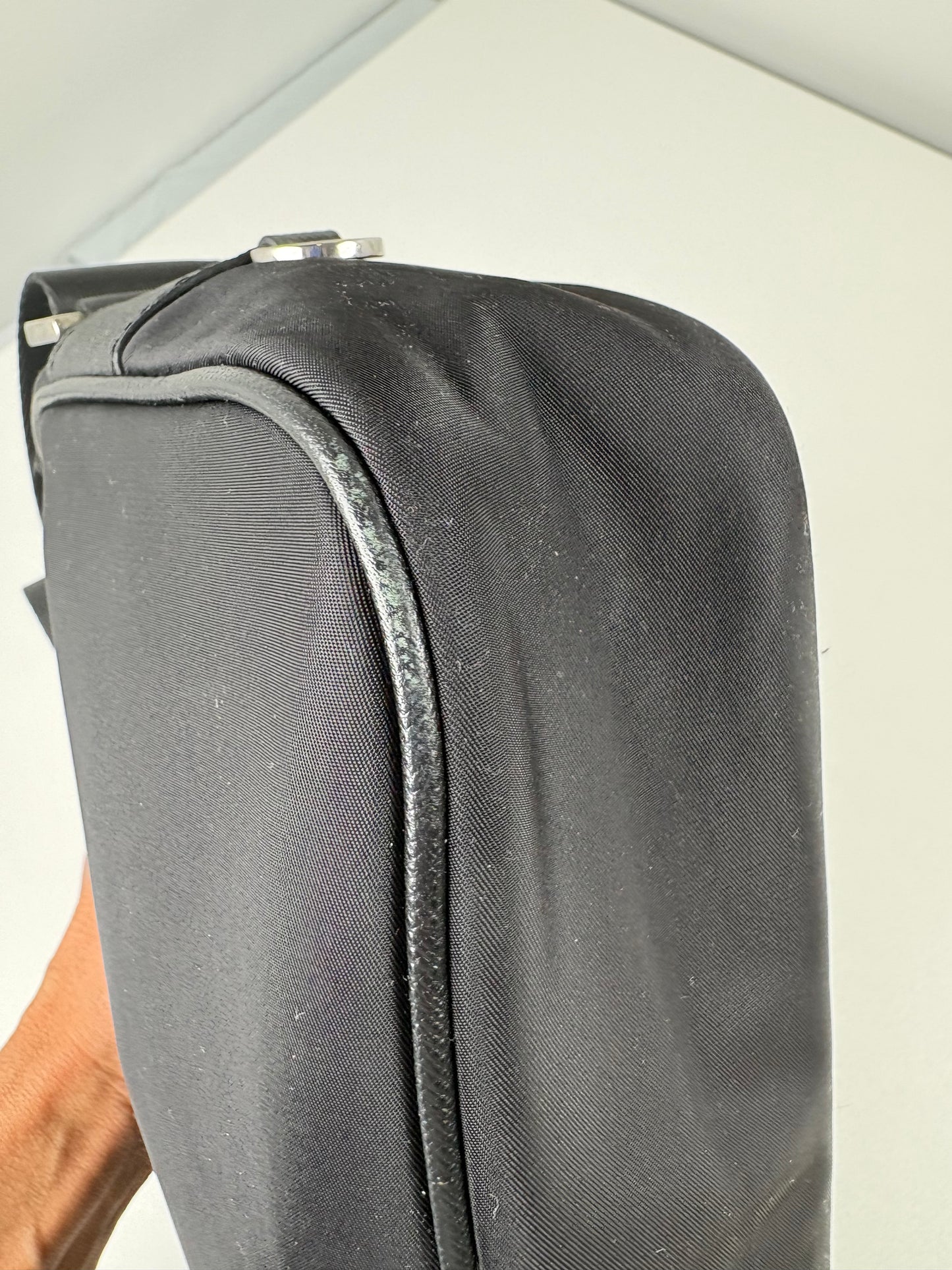 Pre-Owned PRADA Applique Camera Bag Handbag, Black