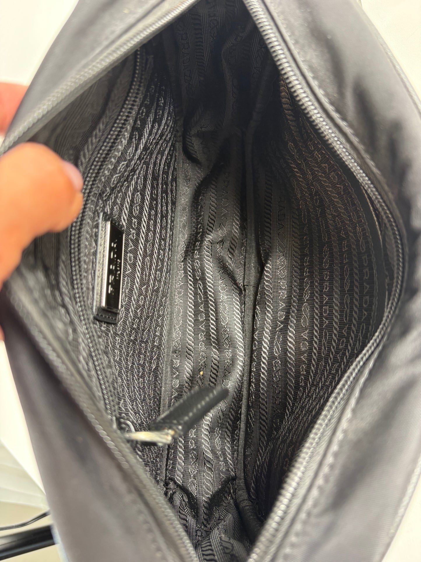 Pre-Owned PRADA Applique Camera Bag Handbag, Black