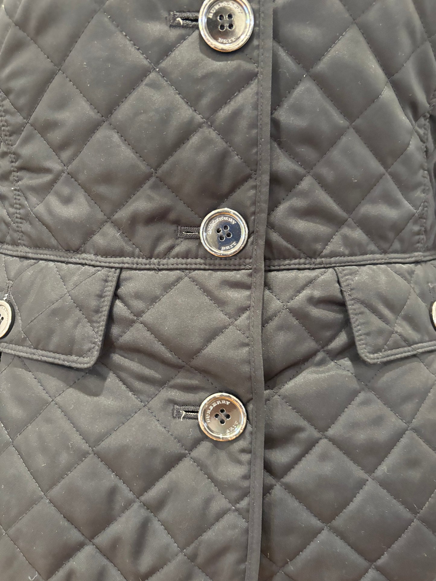 Pre-Owned BURBERRY Quilted Jacket, Black, Medium