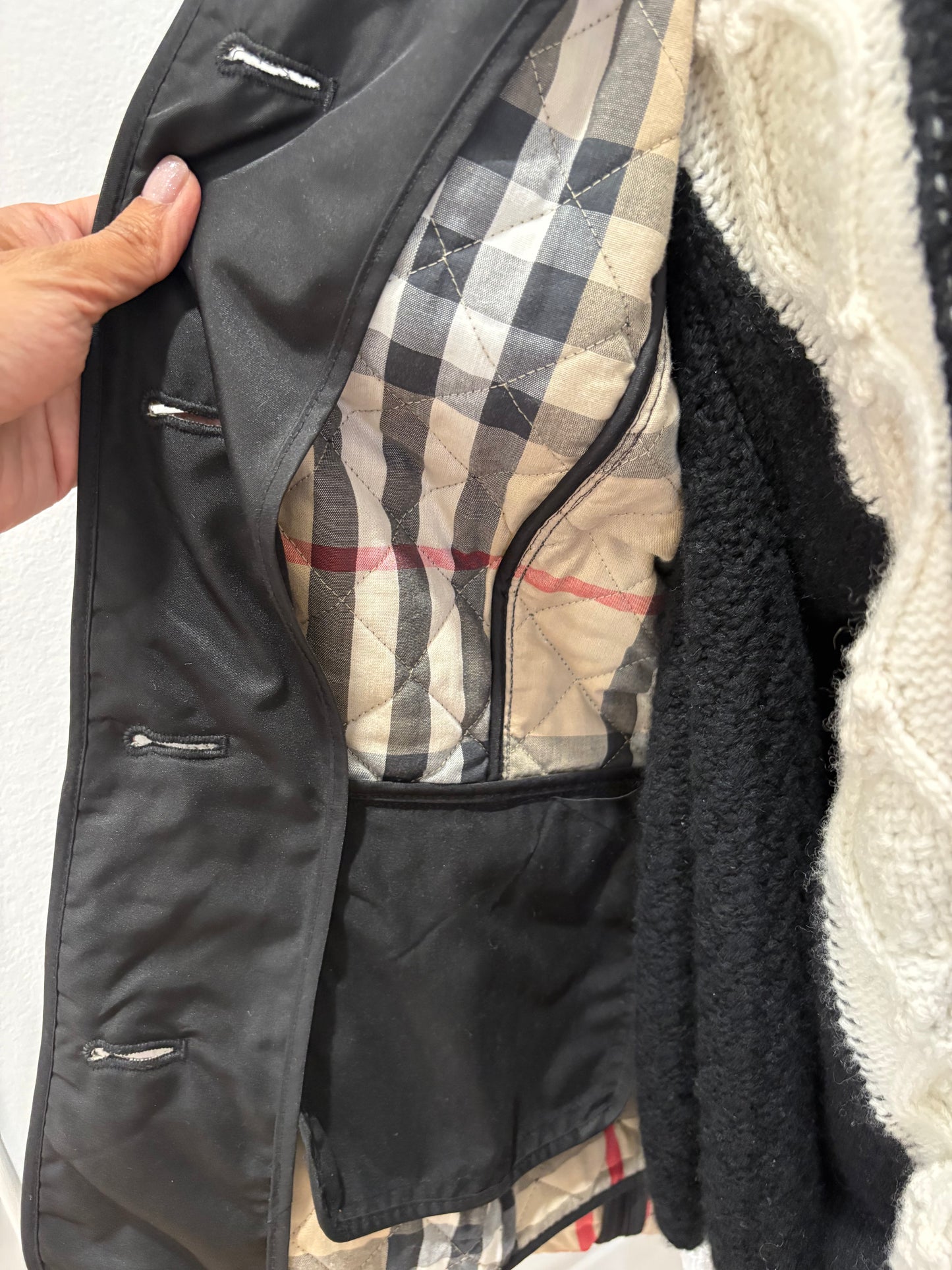 Pre-Owned BURBERRY Quilted Jacket, Black, Medium