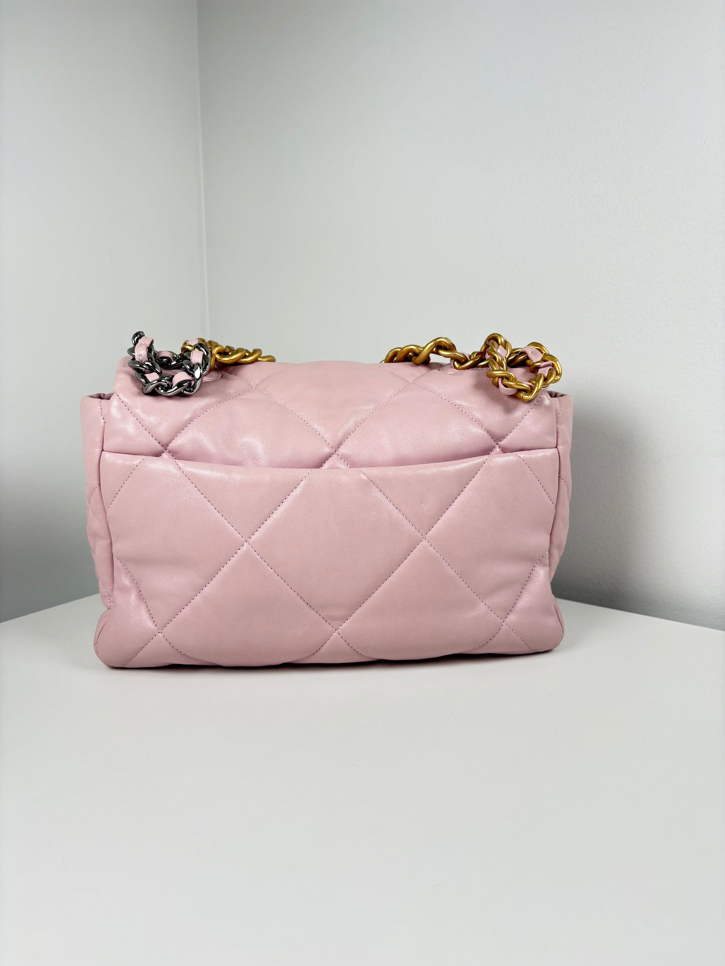 Pre-Owned CHANEL™ 19 Flap Bag Handbag, Pink, Large