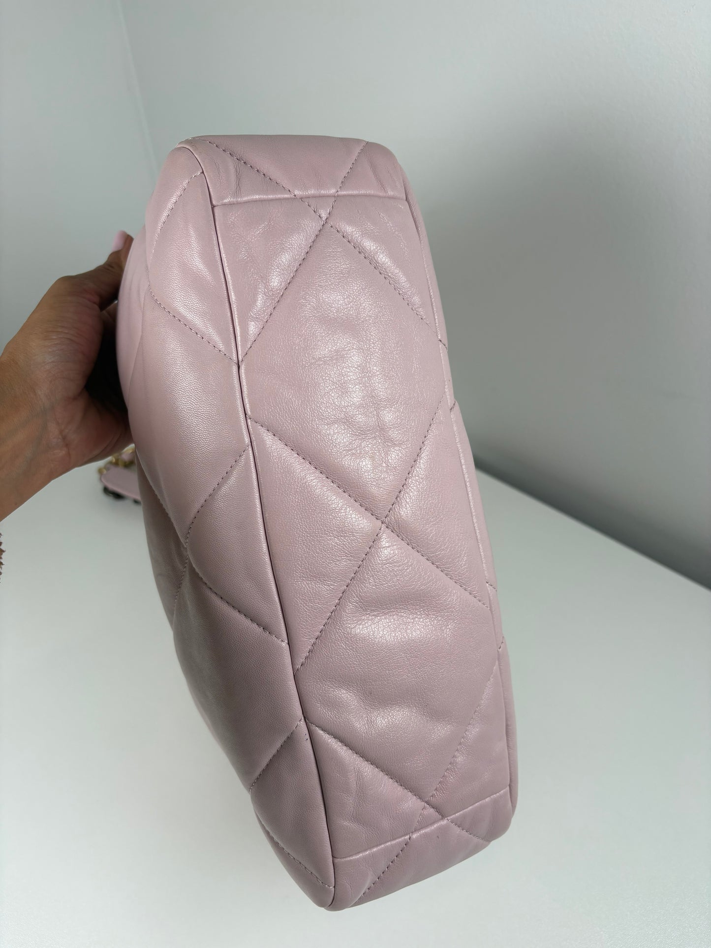 Pre-Owned CHANEL™ 19 Flap Bag Handbag, Pink, Large
