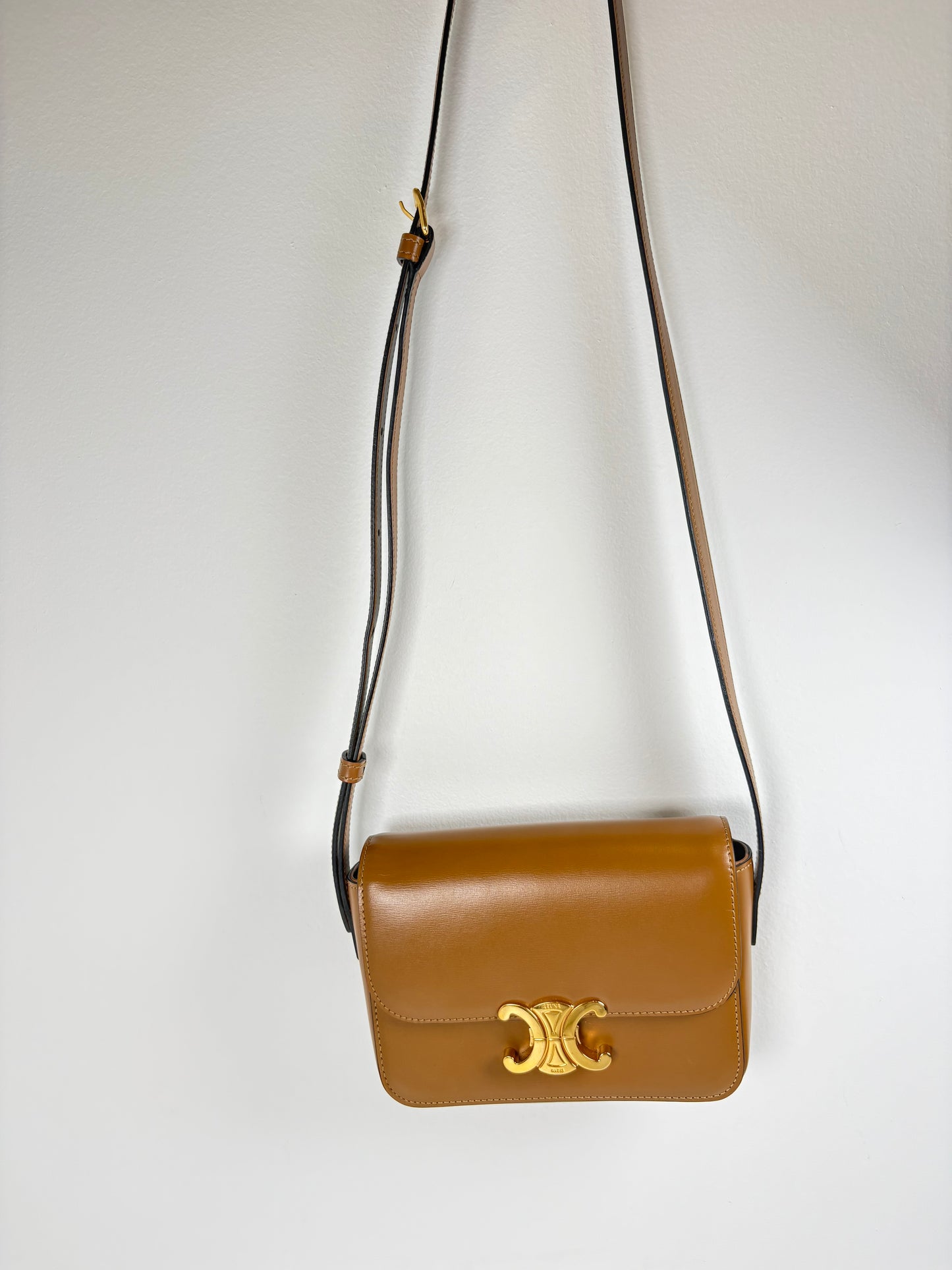 Pre-Owned CELINE Teen Triomphe Handbag, Natural