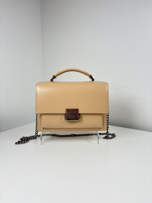 Pre-Owned SAINT LAURENT Bellechasse Handbag, Beige, Medium