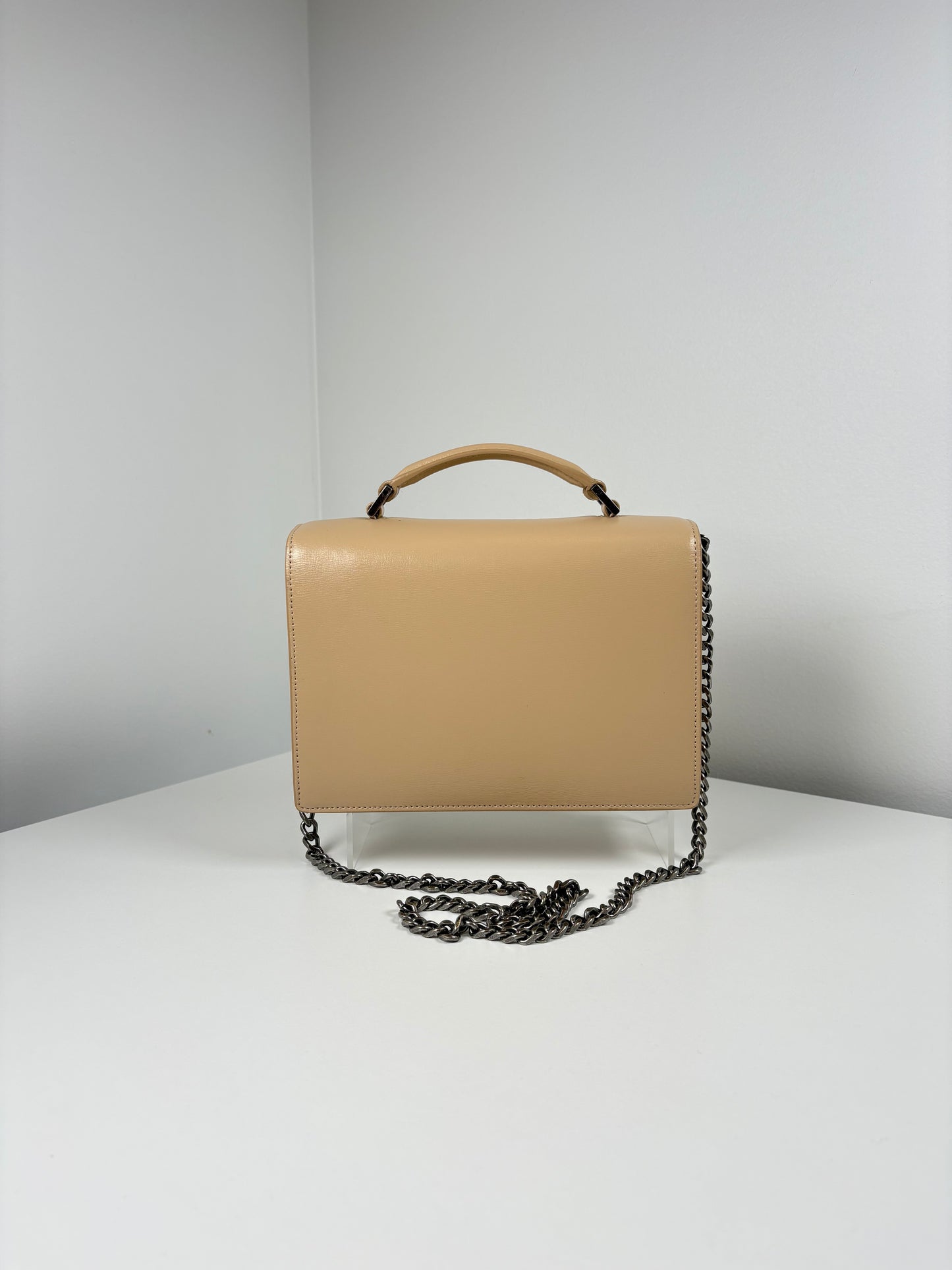Pre-Owned SAINT LAURENT Bellechasse Handbag, Beige, Medium