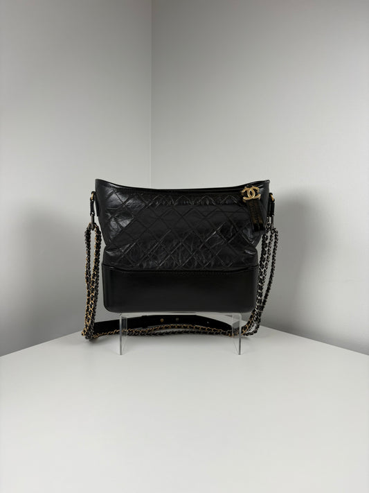 Pre-Owend CHANEL™ Gabrielle Hobo Handbag, Black, Large