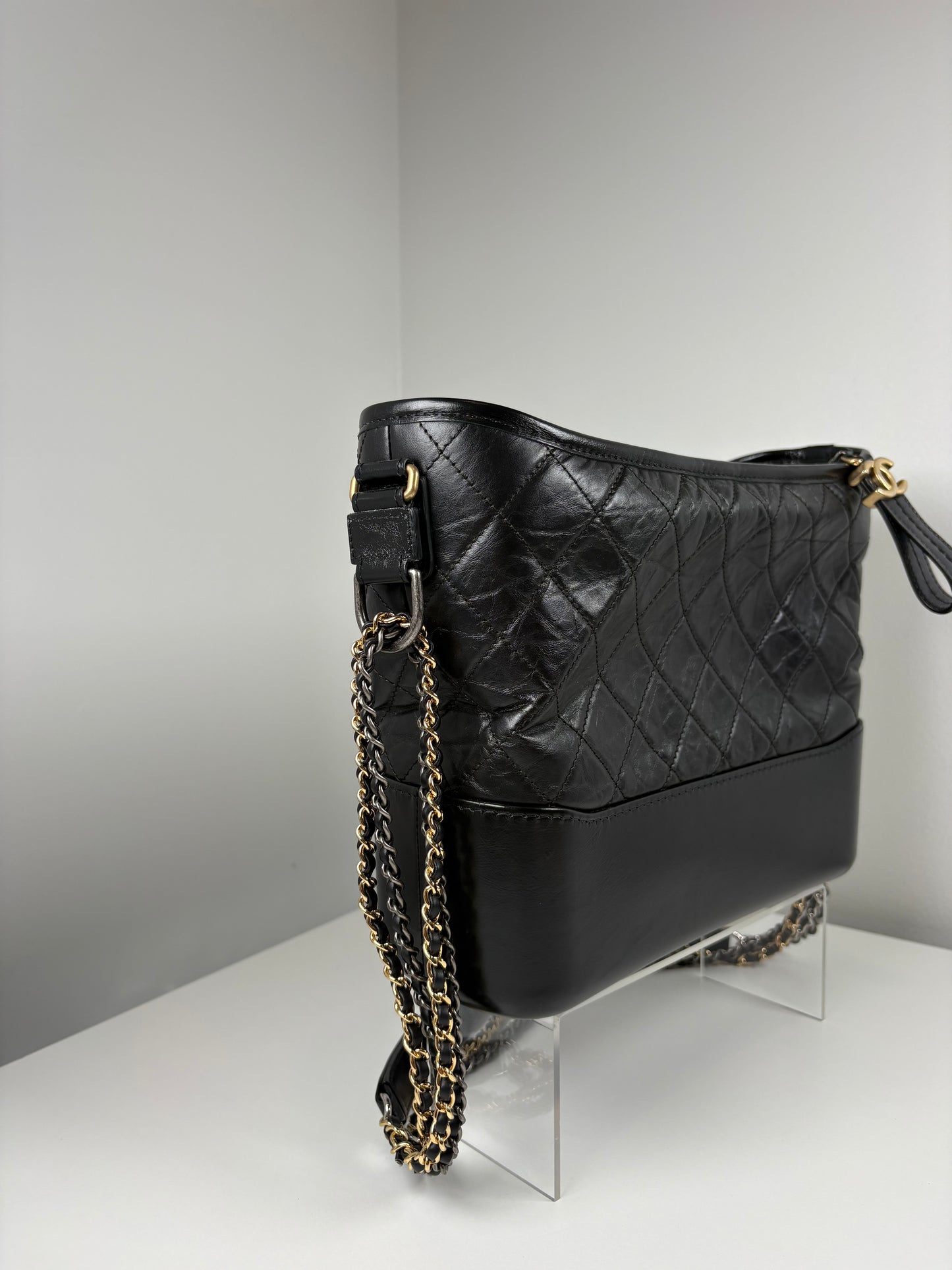 Pre-Owend CHANEL™ Gabrielle Hobo Handbag, Black, Large