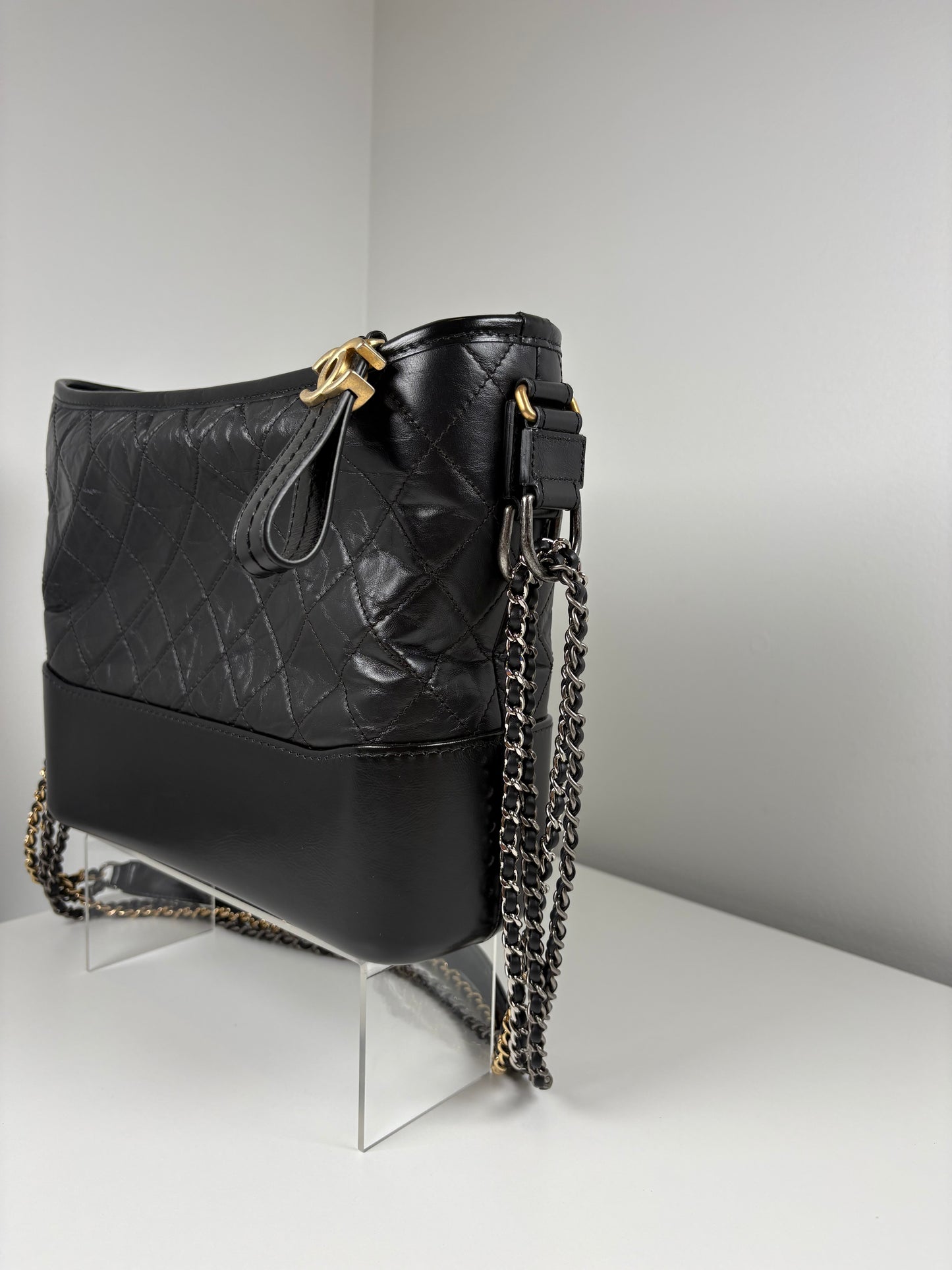Pre-Owend CHANEL™ Gabrielle Hobo Handbag, Black, Large