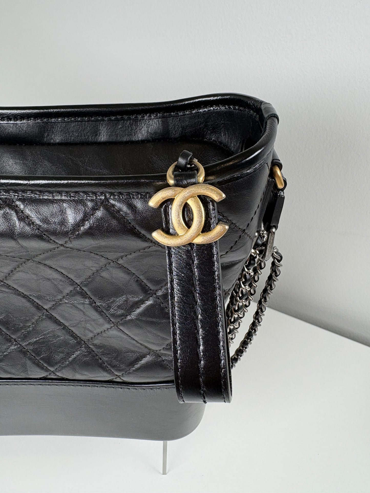 Pre-Owend CHANEL™ Gabrielle Hobo Handbag, Black, Large