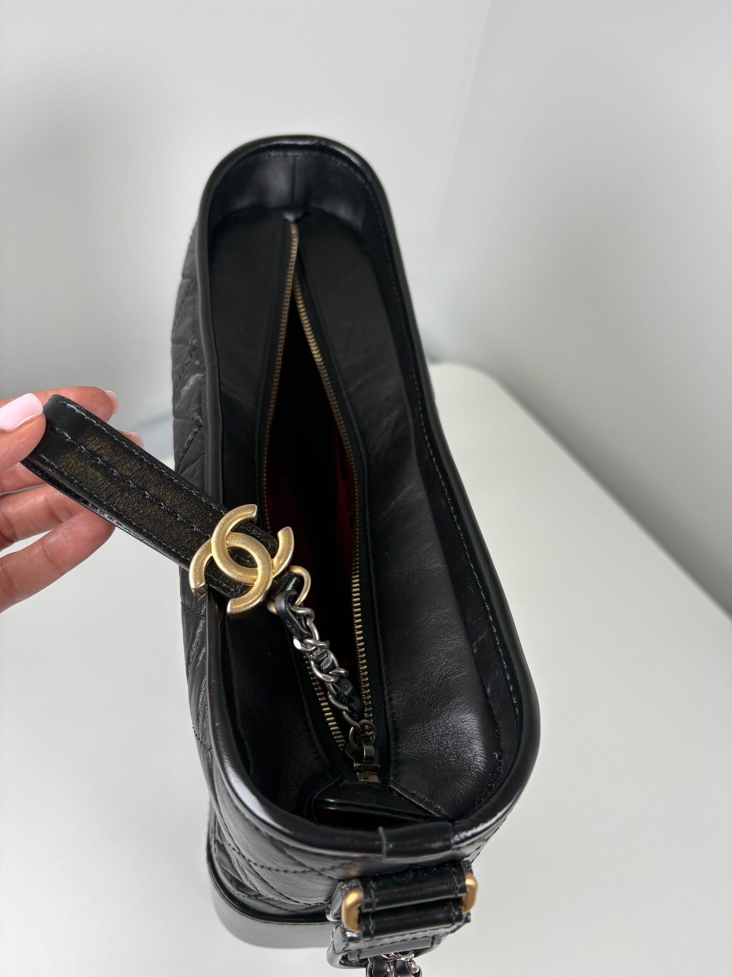 Pre-Owend CHANEL™ Gabrielle Hobo Handbag, Black, Large