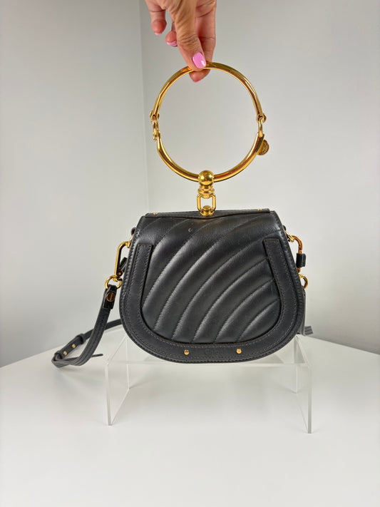 Pre-Owned CHLOE Nile Bracelet Handbag, Black