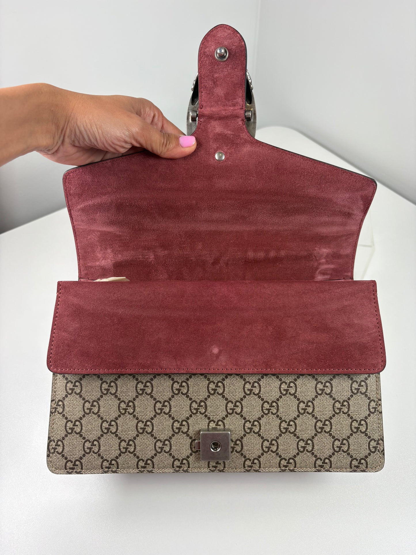 Pre-Owned GUCCI Bloom Dionysus Handbag, Brown, Small