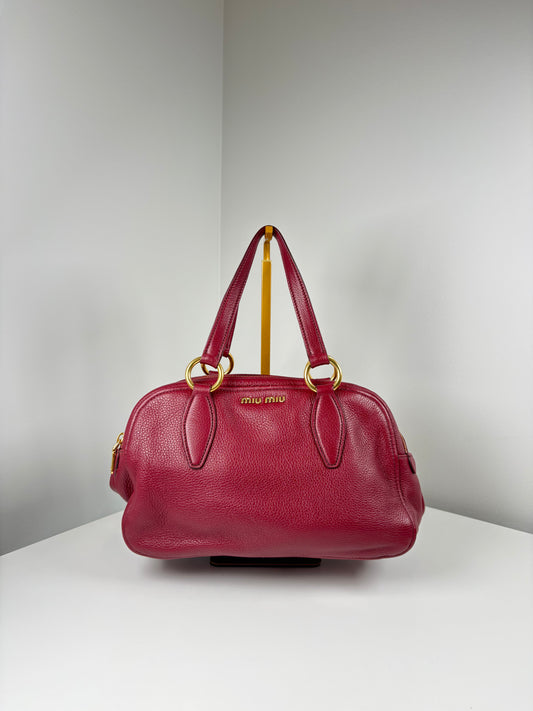 Pre-Owned MIU MIU Top Handle Handbag, Ruby Red