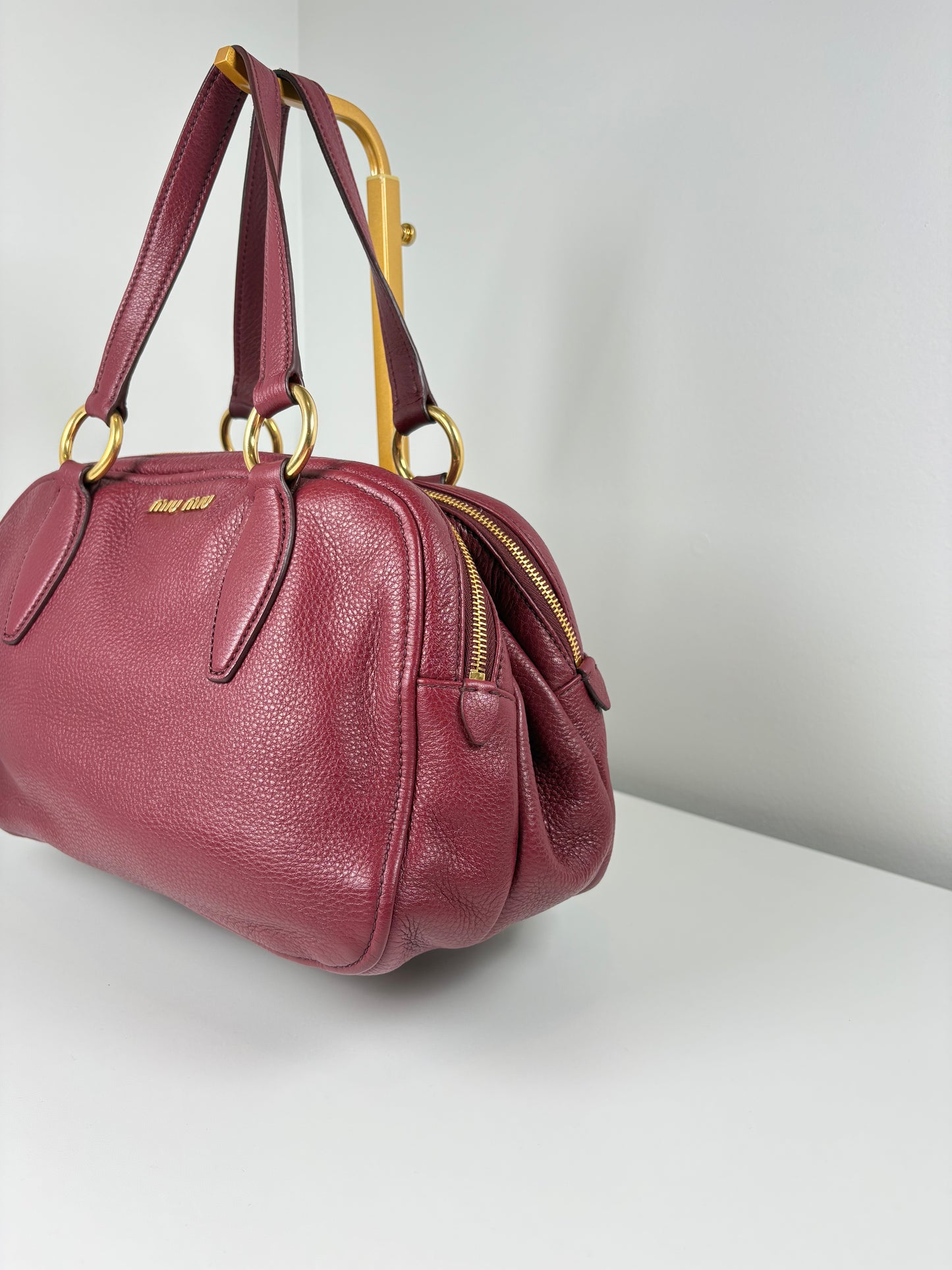 Pre-Owned MIU MIU Top Handle Handbag, Ruby Red
