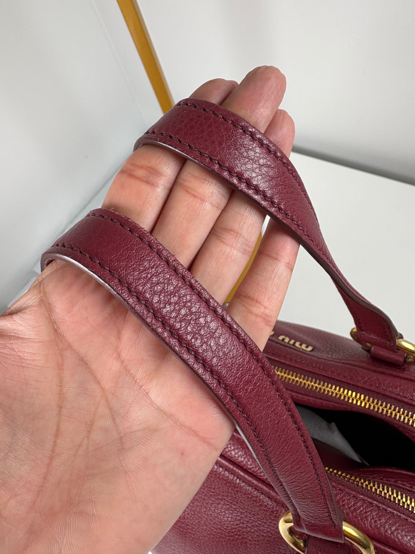 Pre-Owned MIU MIU Top Handle Handbag, Ruby Red