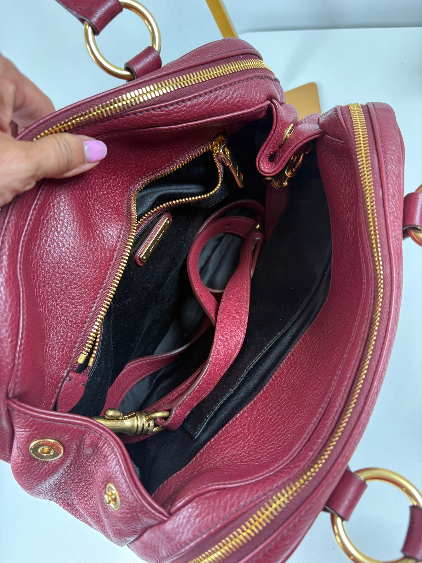 Pre-Owned MIU MIU Top Handle Handbag, Ruby Red