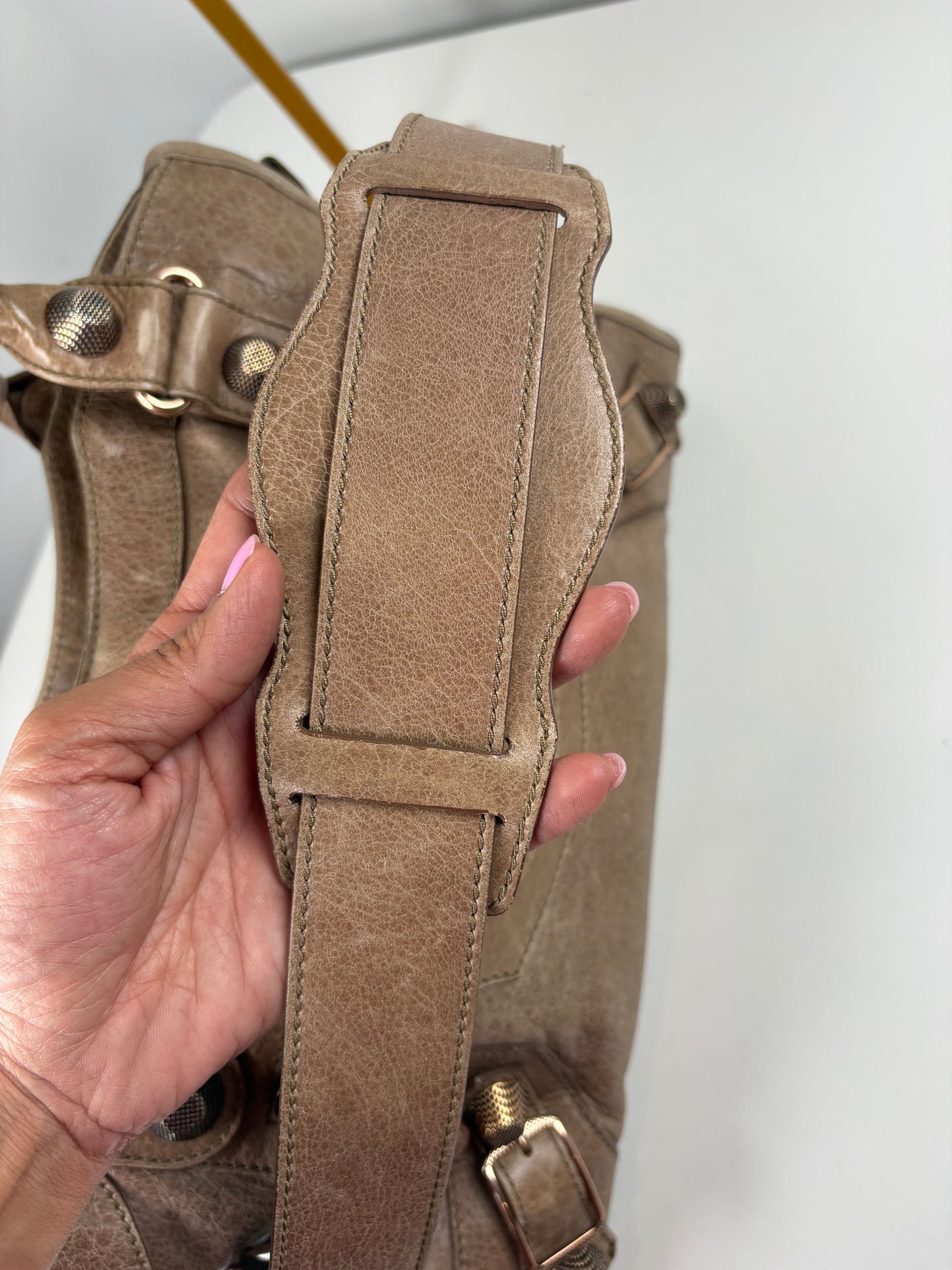 Pre-Owned BALENCIAGA Le City Bag Handbag, Dark Noix, Medium