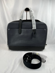 Pre-Owned COACH Hamilton Pebble Leather Blue/Black Laptop Bag