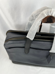 Pre-Owned COACH Hamilton Pebble Leather Blue/Black Laptop Bag