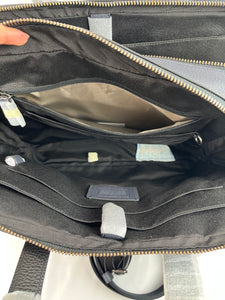 Pre-Owned COACH Hamilton Pebble Leather Blue/Black Laptop Bag