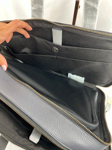 Pre-Owned COACH Hamilton Pebble Leather Blue/Black Laptop Bag
