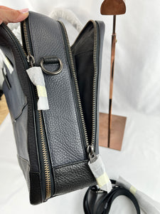 Pre-Owned COACH Hamilton Pebble Leather Blue/Black Laptop Bag