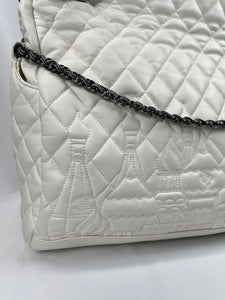 Pre-Owned CHANEL™ Paris-Moscow Square White Handbag