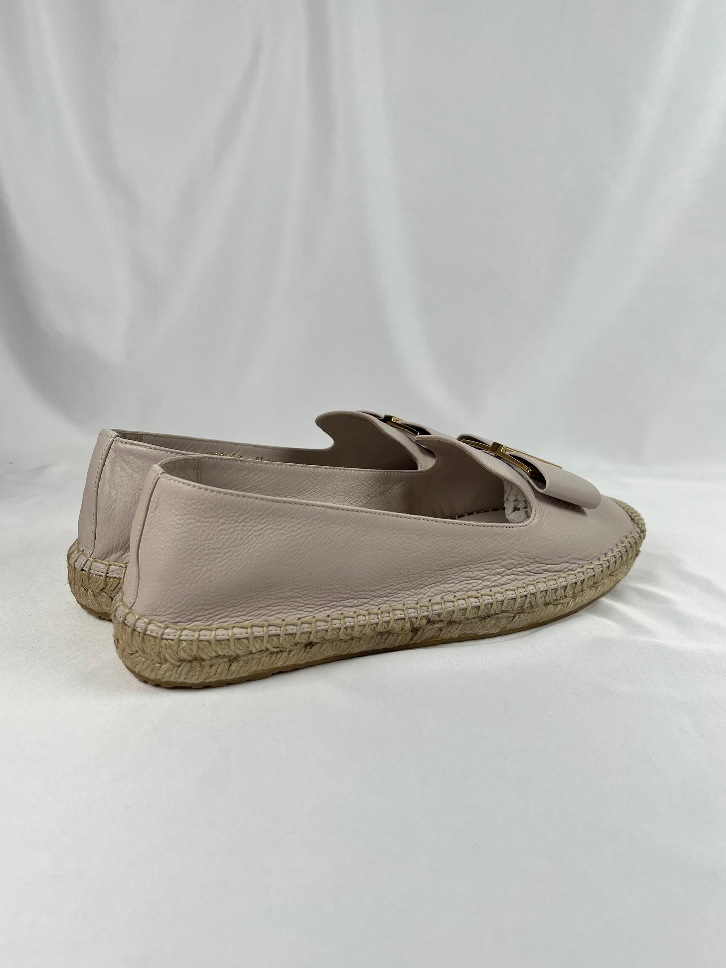 Pre-Owned SALVATORE FERRAGAMO Sannio En Cuir Pierre Espadrilles, 9.5C