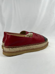 Pre-Owned CHANEL™ Black/Red Espadrilles, 40