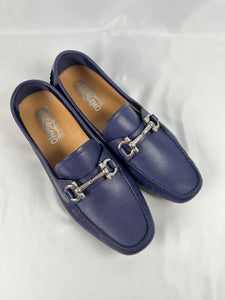 Salvatore Ferragamo Parigi Navy Blue Loafers, 9.5