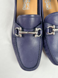 Salvatore Ferragamo Parigi Navy Blue Loafers, 9.5