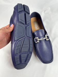 Salvatore Ferragamo Parigi Navy Blue Loafers, 9.5