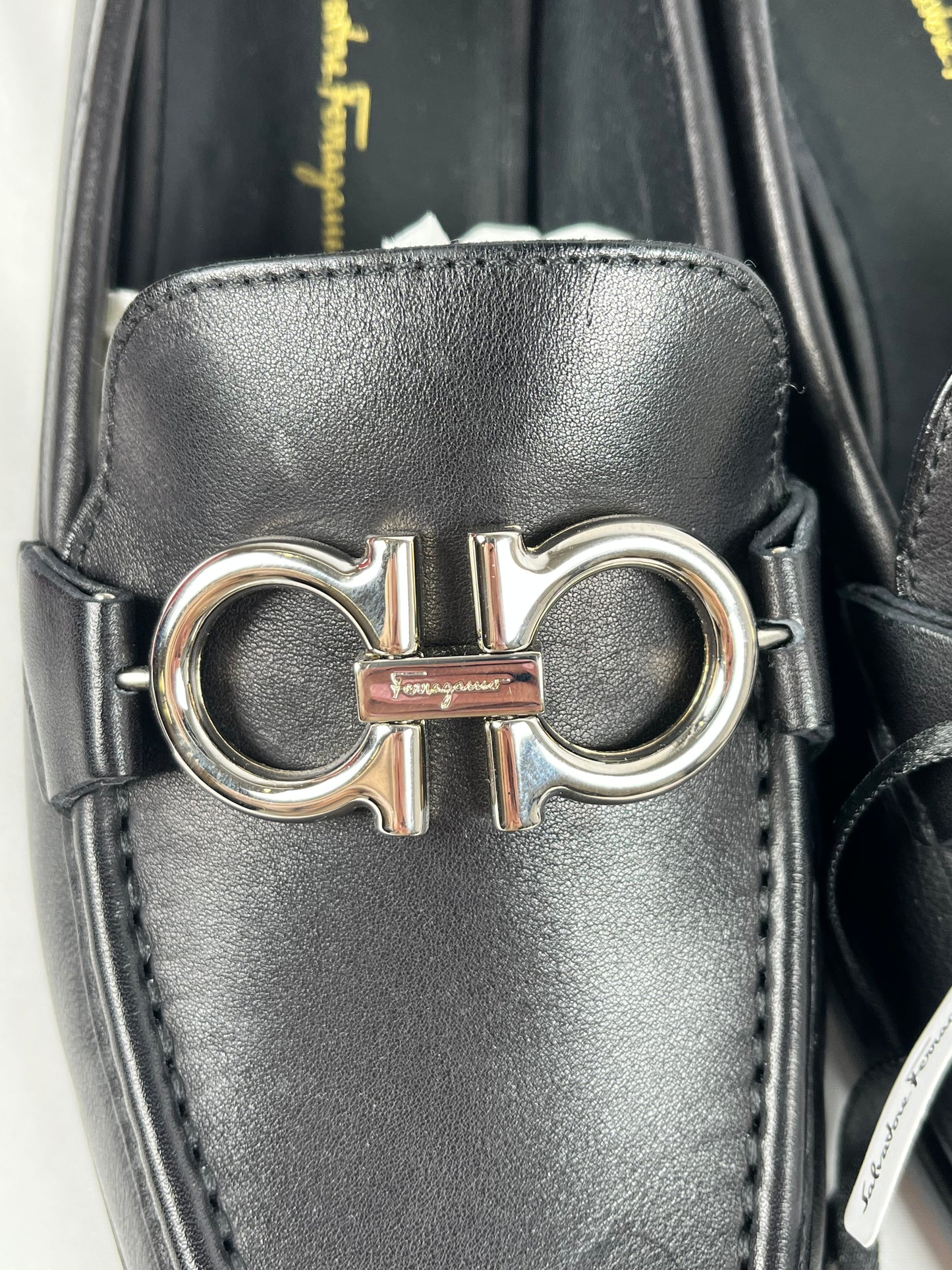 Salvatore Ferragamo Rolo Black Loafers, 10C