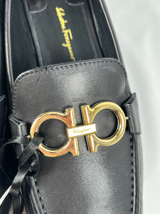 Salvatore Ferragamo Rolo Black Loafers, 10C