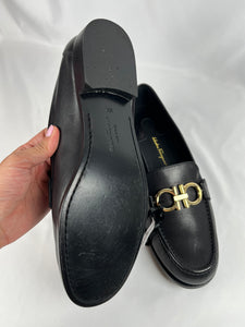 Salvatore Ferragamo Rolo Black Loafers, 10C