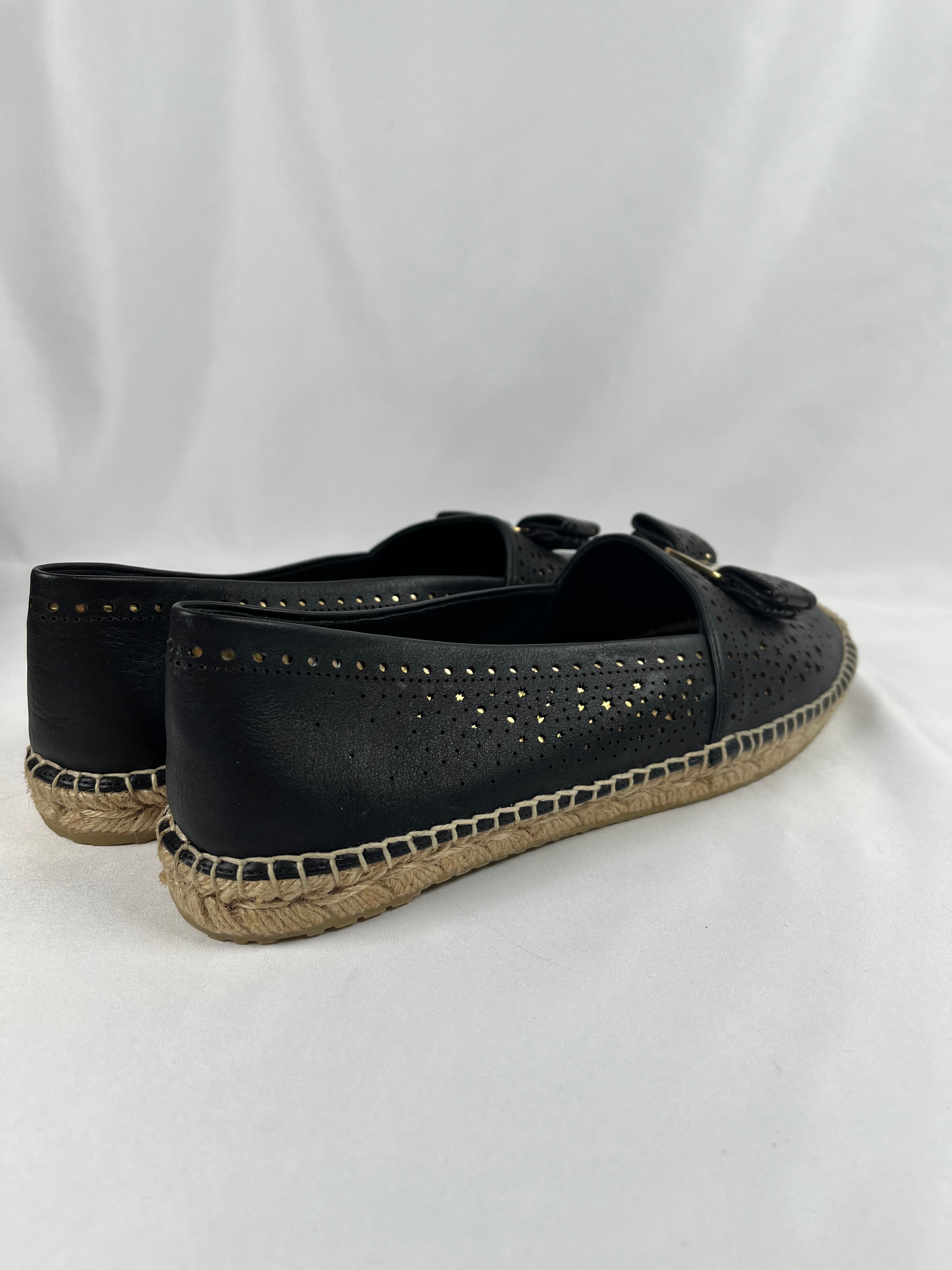 Salvatore Ferragamo Galaxy Black Espadrilles, 41
