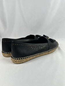 Salvatore Ferragamo Galaxy Black Espadrilles, 41