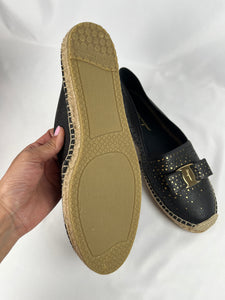 Salvatore Ferragamo Galaxy Black Espadrilles, 41