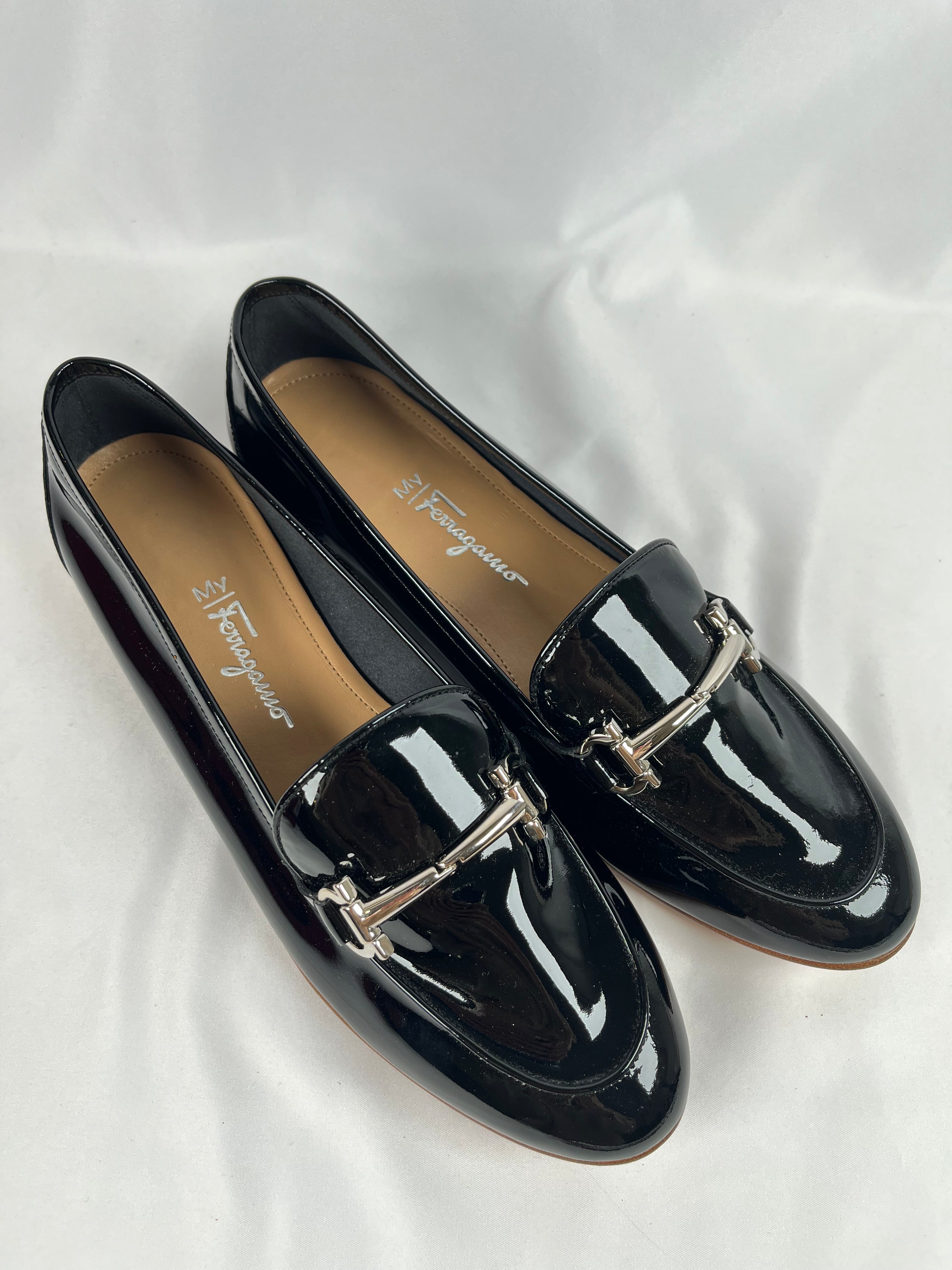 Salvatore Ferragamo Black Loafers, 9.5